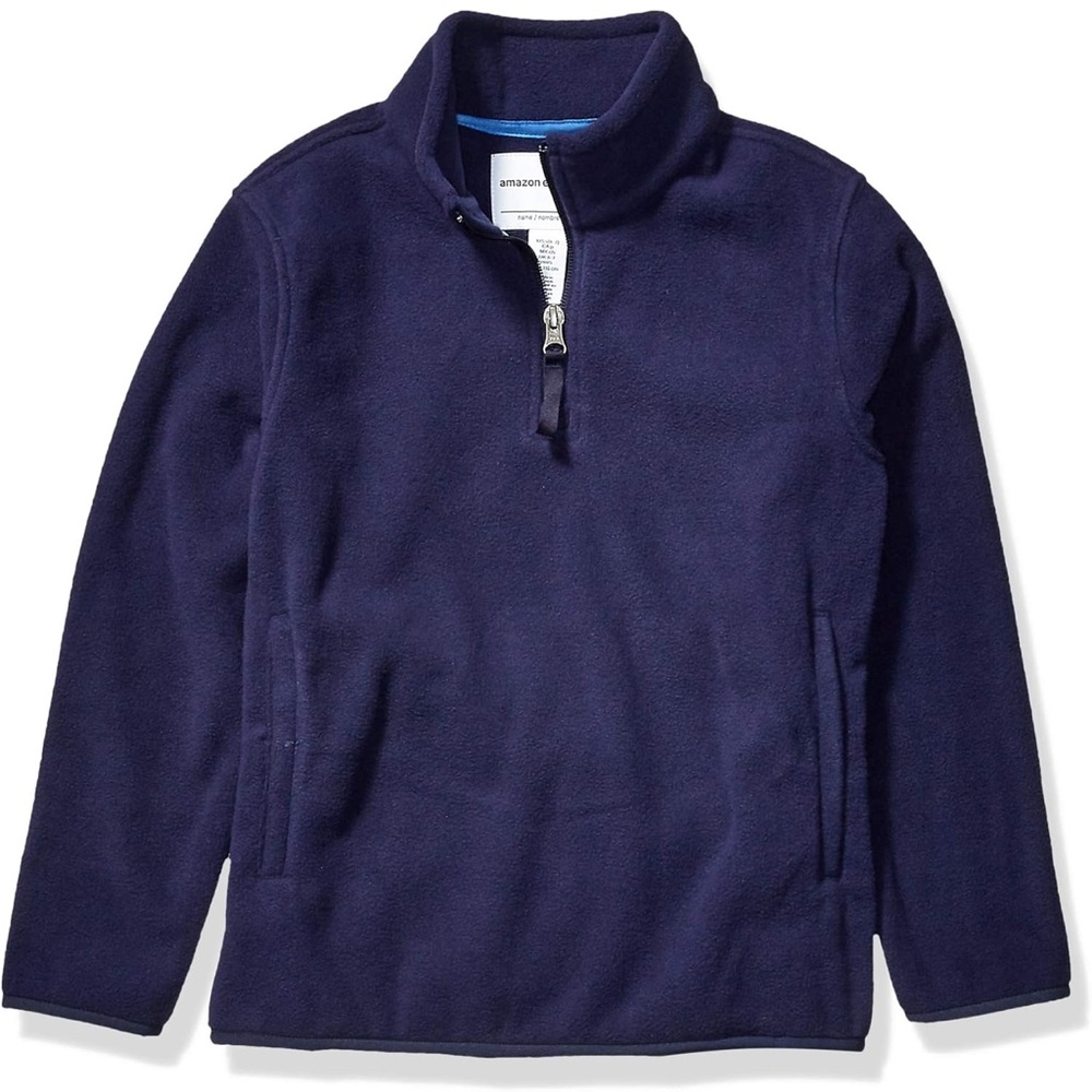 Amazon Essentials Kids Youth Fleece Pull‎ Over Jacket Sweatshirt 1/4 zip Sweater